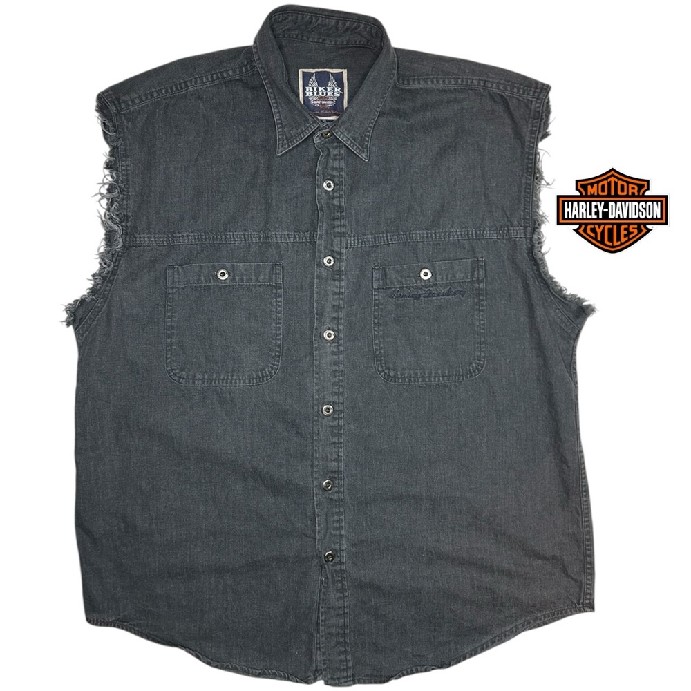 Harley Davidson Sleevless Button Down Shirt